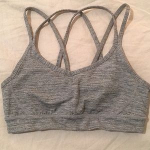 Manduka S Heather Grey Cross Strap Yoga Sports Bra